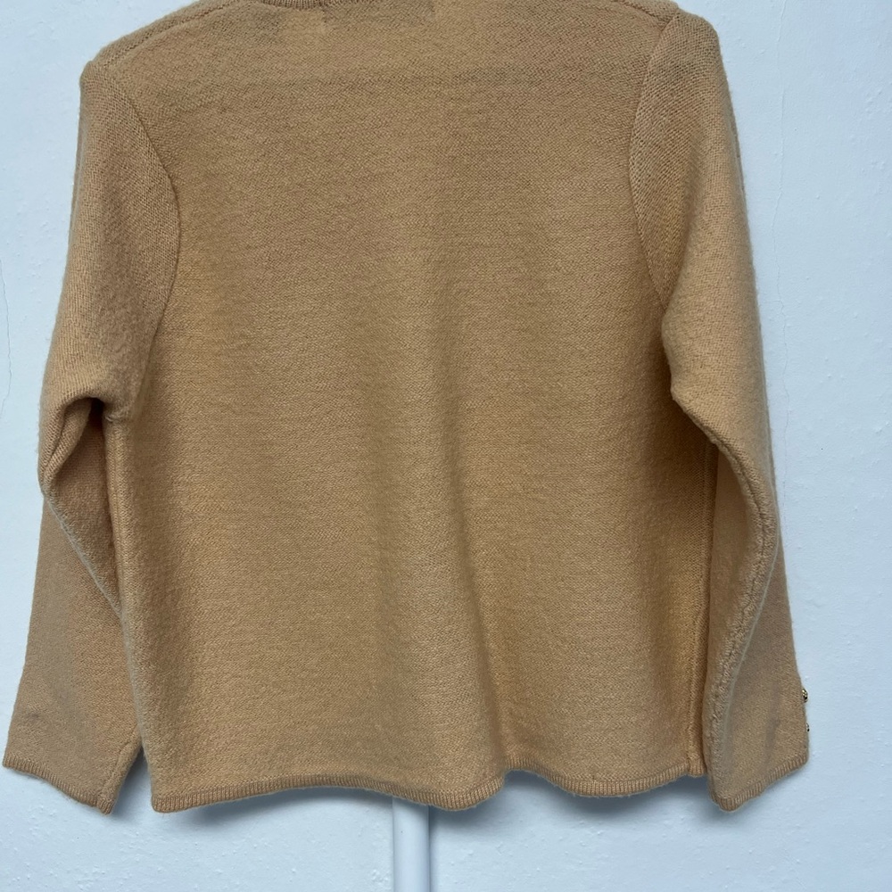 Women’s 100% Wool Karen Scott Gold Button-Up Sweater - Picture 5 of 5